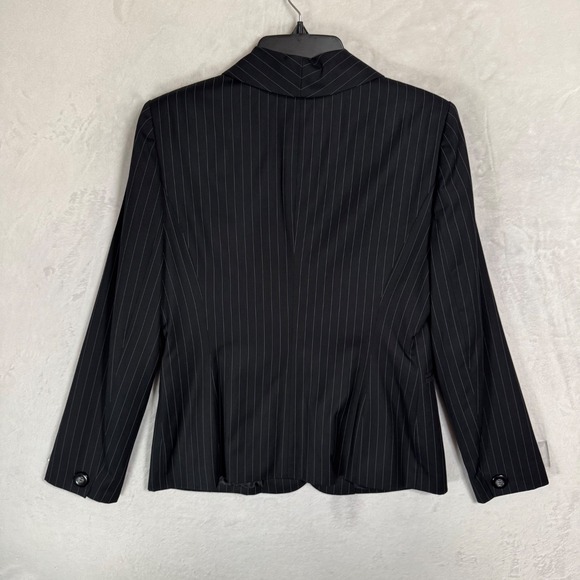 Jones New York Black Pinstripe Pantsuit Size 8 2 Piece Blazer Pants Set Y2K VTG - Picture 13 of 16